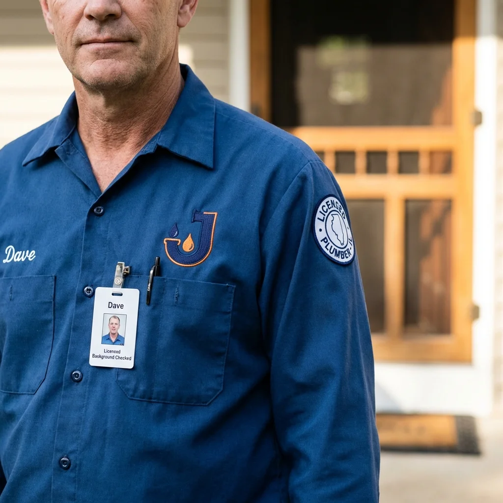Licensed plumber showing ID badge in Weedsport, NY