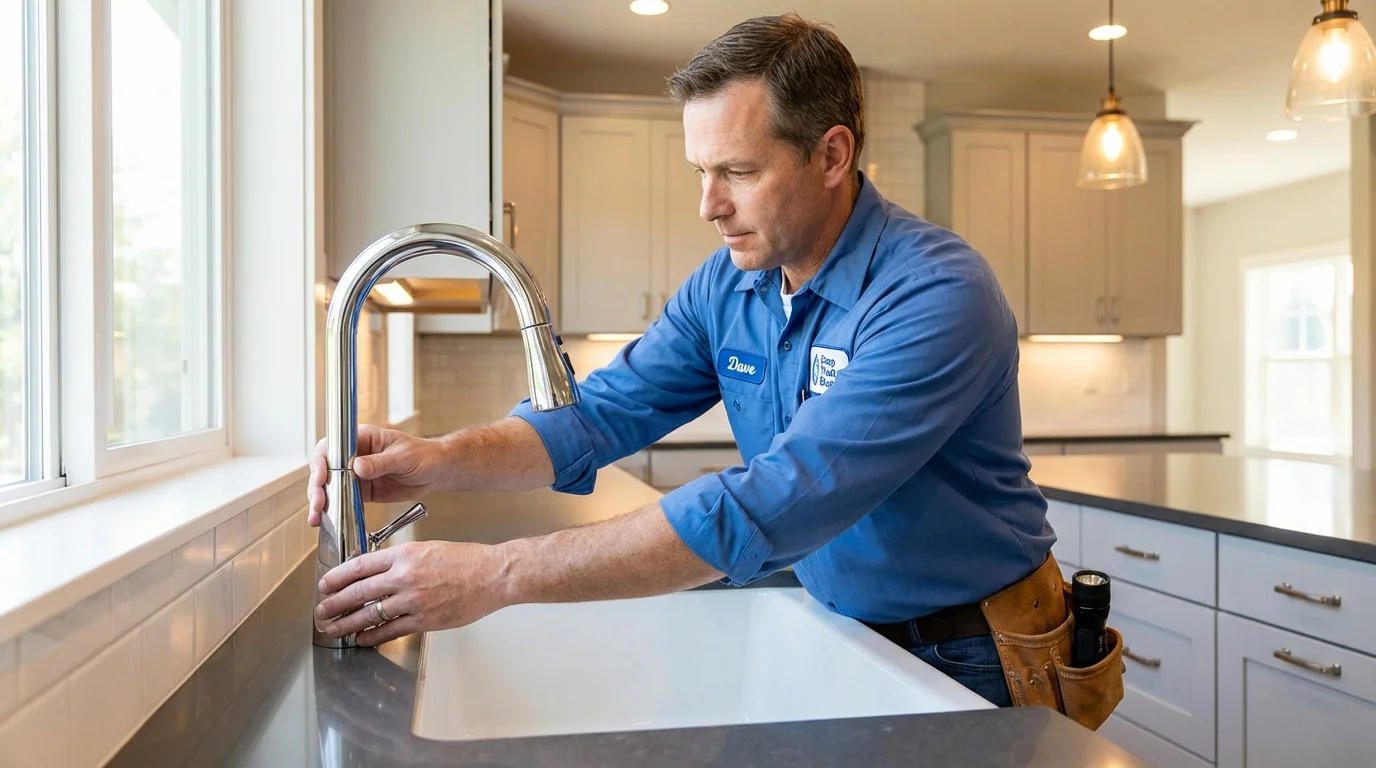 Kitchen faucet installation by Johns Plumbing LLC in Weedsport